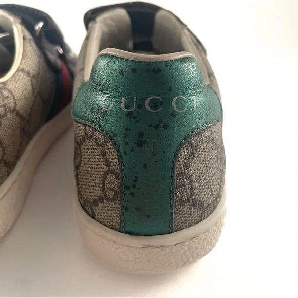 Gucci Kids Unisex Supreme Line Sherry Line Velcro Ace Sneakers Size 34 - Picture 9 of 13